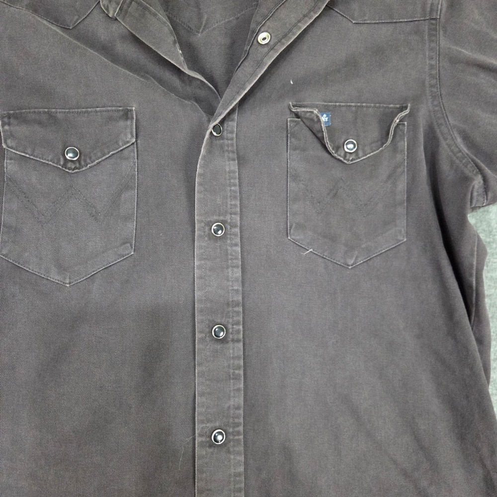 VTG Wrangler Shirt Men X Long Tails Western Snap Long Sleeve Brown Regular Fit - Picture 3 of 10